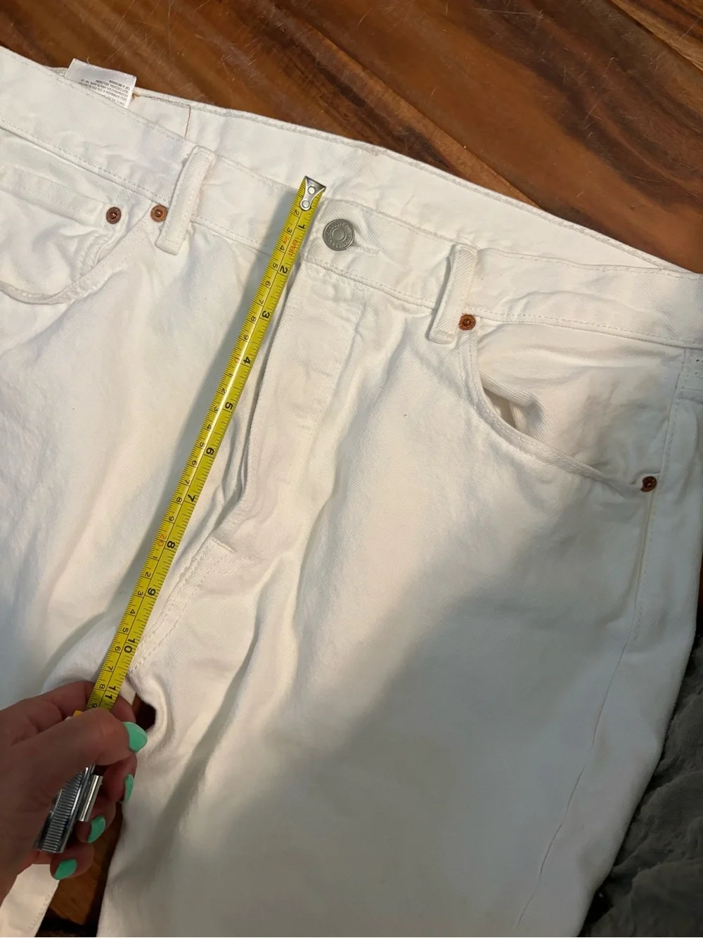 Levi’s 501 White Straight Leg Jeans Men’s 36x35 Button Fly Denim‎ Pants (1099)